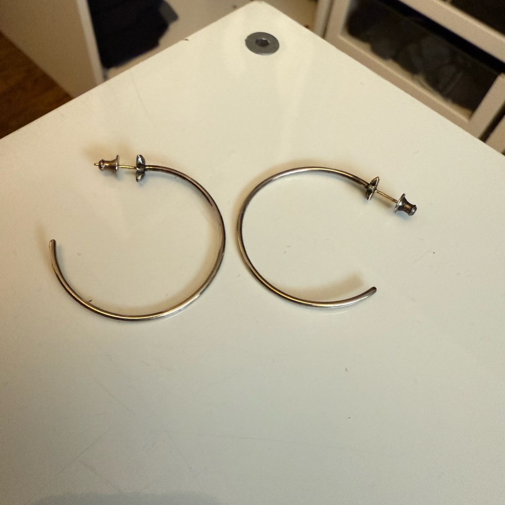 Chrome Hearts retro six stars hoop silver earrings